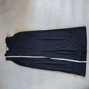 Charcoal gray sleeveless midi dress talbots